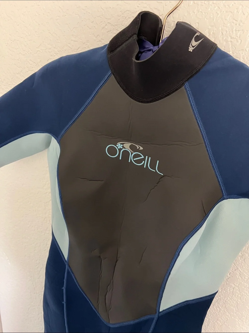 O'Neill women’s Short Sleeve wetsuit- Navy & Light Blue - Picture 3 of 15